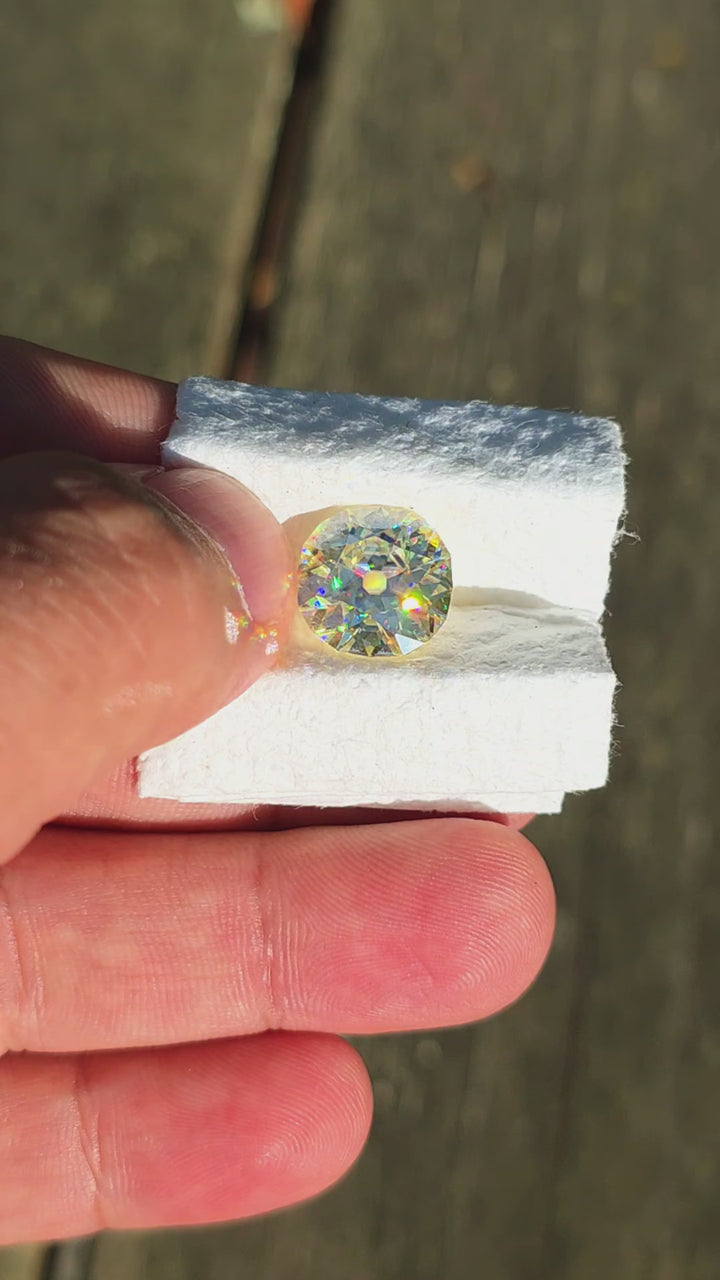White Rutile 🌈🍭🦄, Antique Cushion Cut, 8.20 Carats