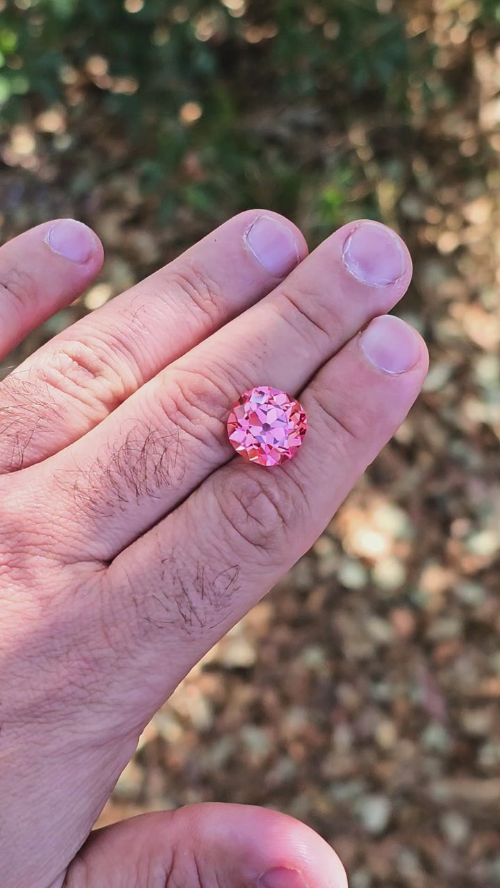 Sunrise Padparadscha Lab Sapphire, Antique Cushion Cut, 12.56 Carats