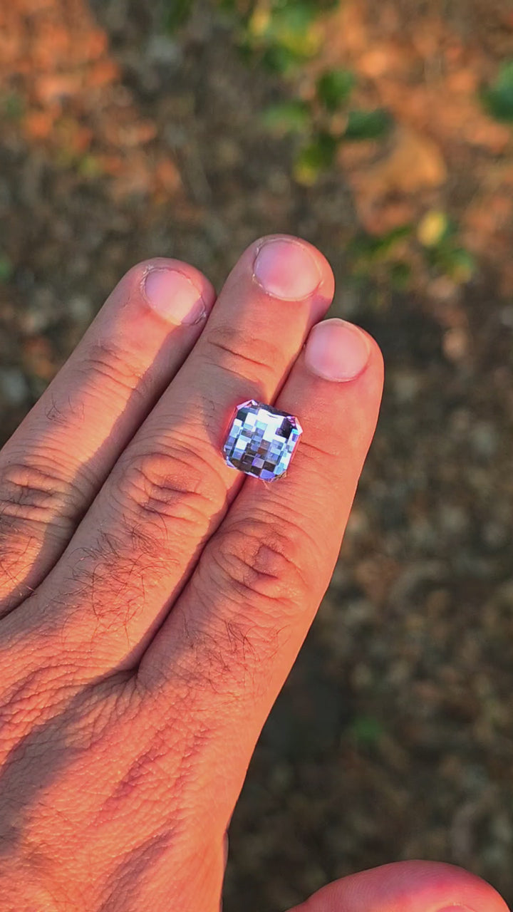 Purple Neodymium YAG, Pixel Square Cut, 12.53 Carats