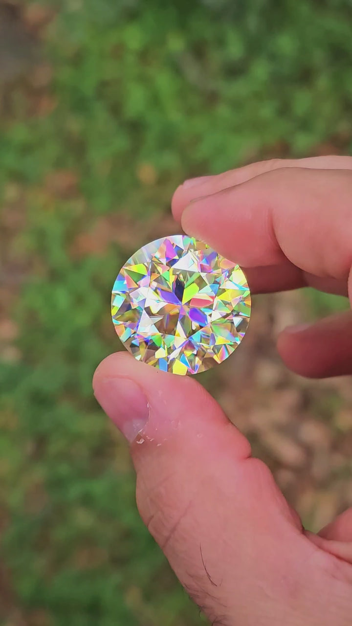 White Rutile 🌈🍭🦄, Modern Round Brilliant Cut, 67.55 Carats