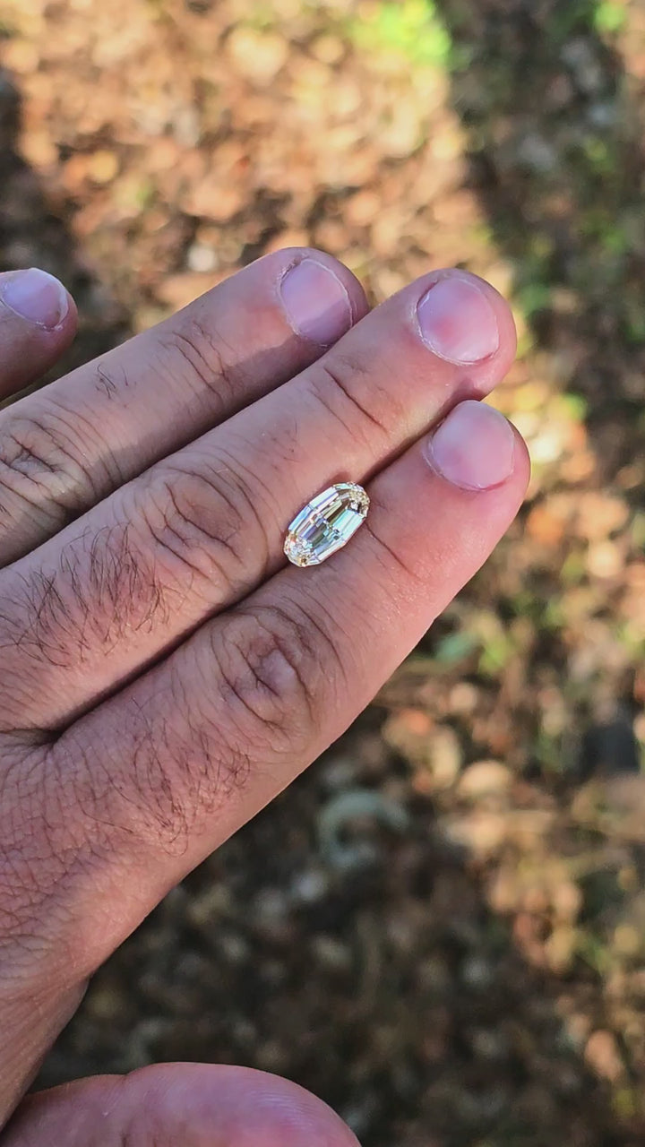 Experimental Samarium YAG, Long Step Oval Cut, 4.40 Carats