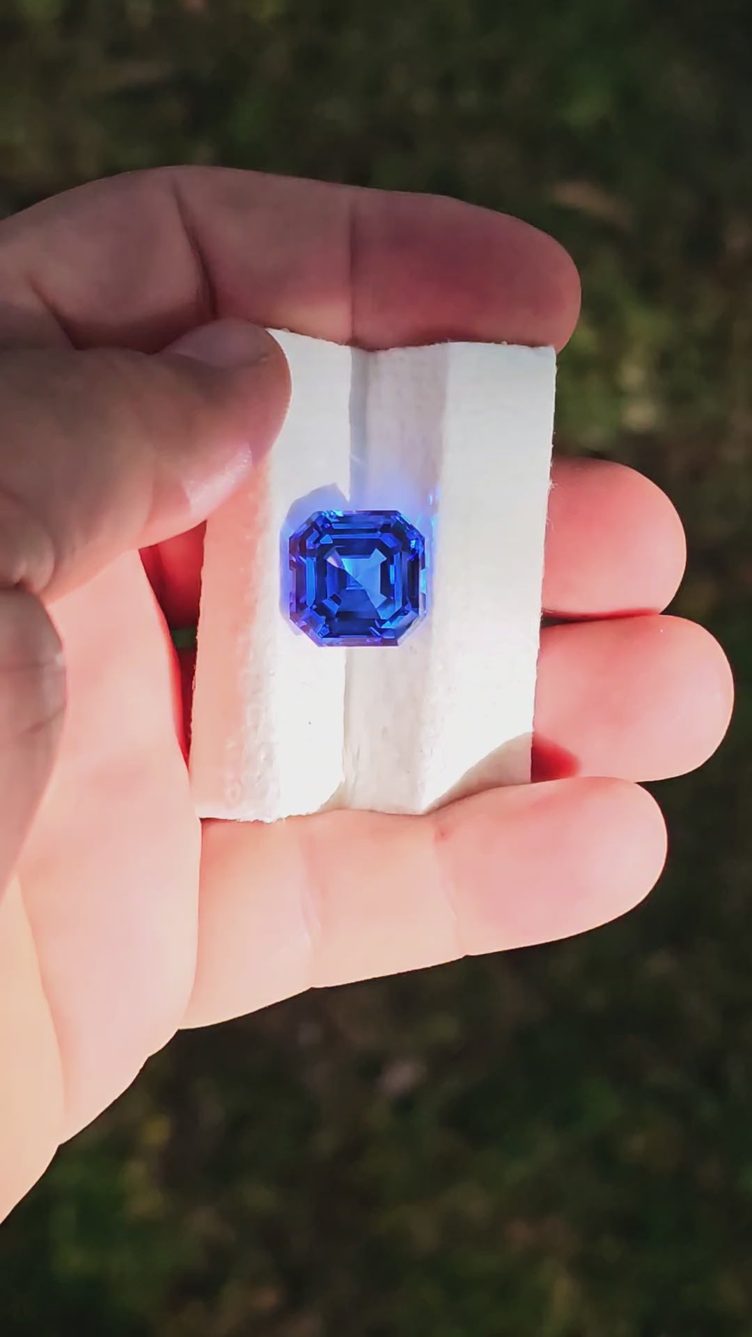 Vivid Blue Lab Spinel, Asscher Cut, 18.16 Carats