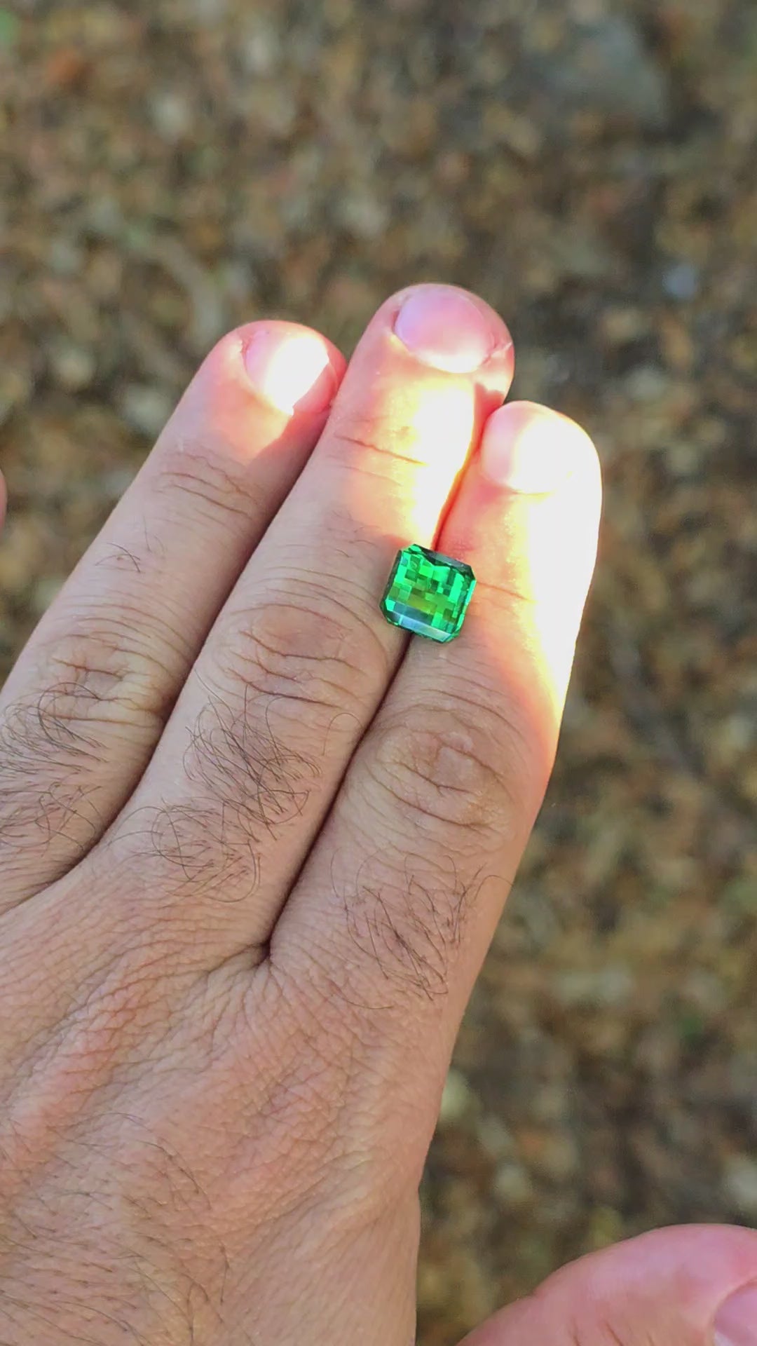 Green CTH YAG, Pixel Square Cut, 6.77 Carats