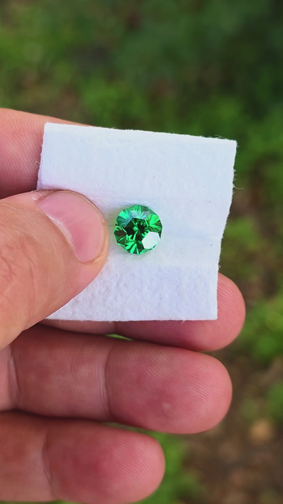 Green CTH YAG, Gnome's Geode Cut, 7.36 Carats