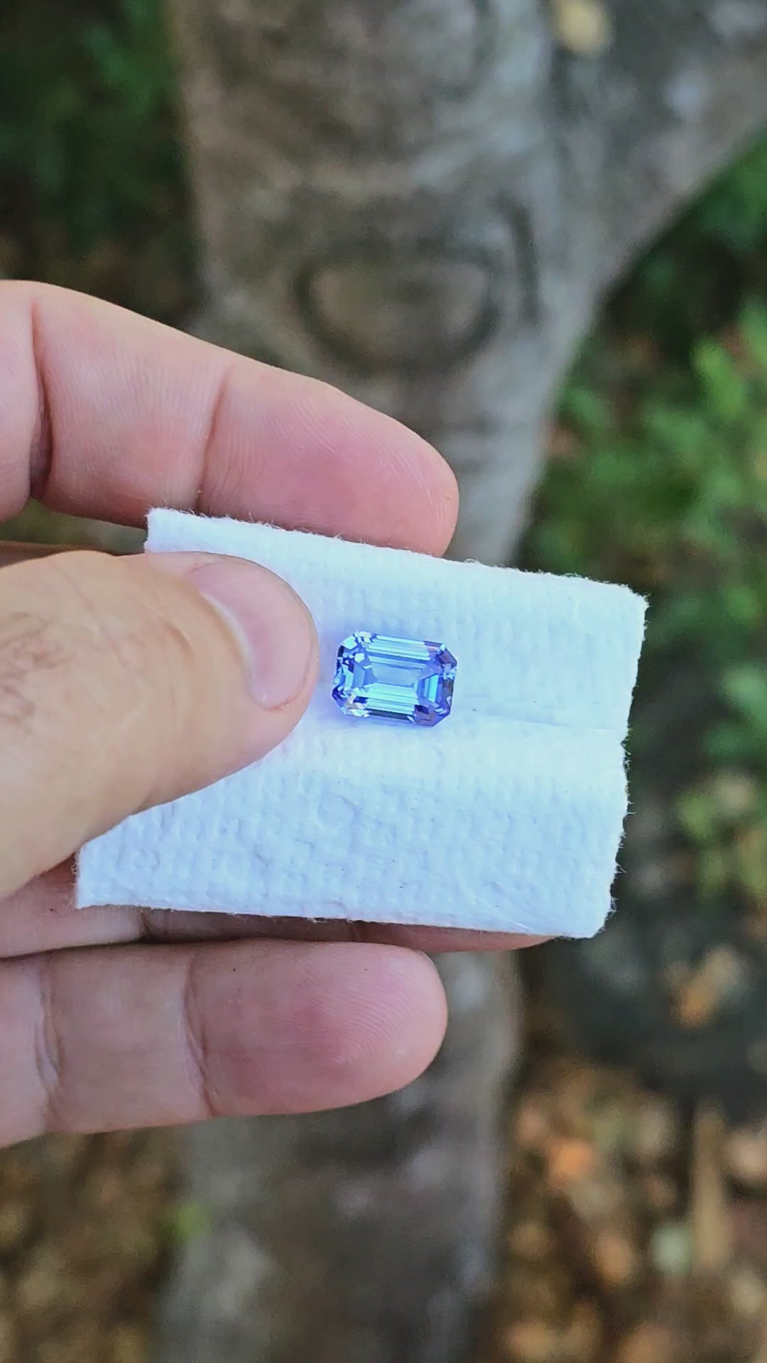 Blue Czochralski Lab Sapphire, Emerald Cut, 6.13 Carats