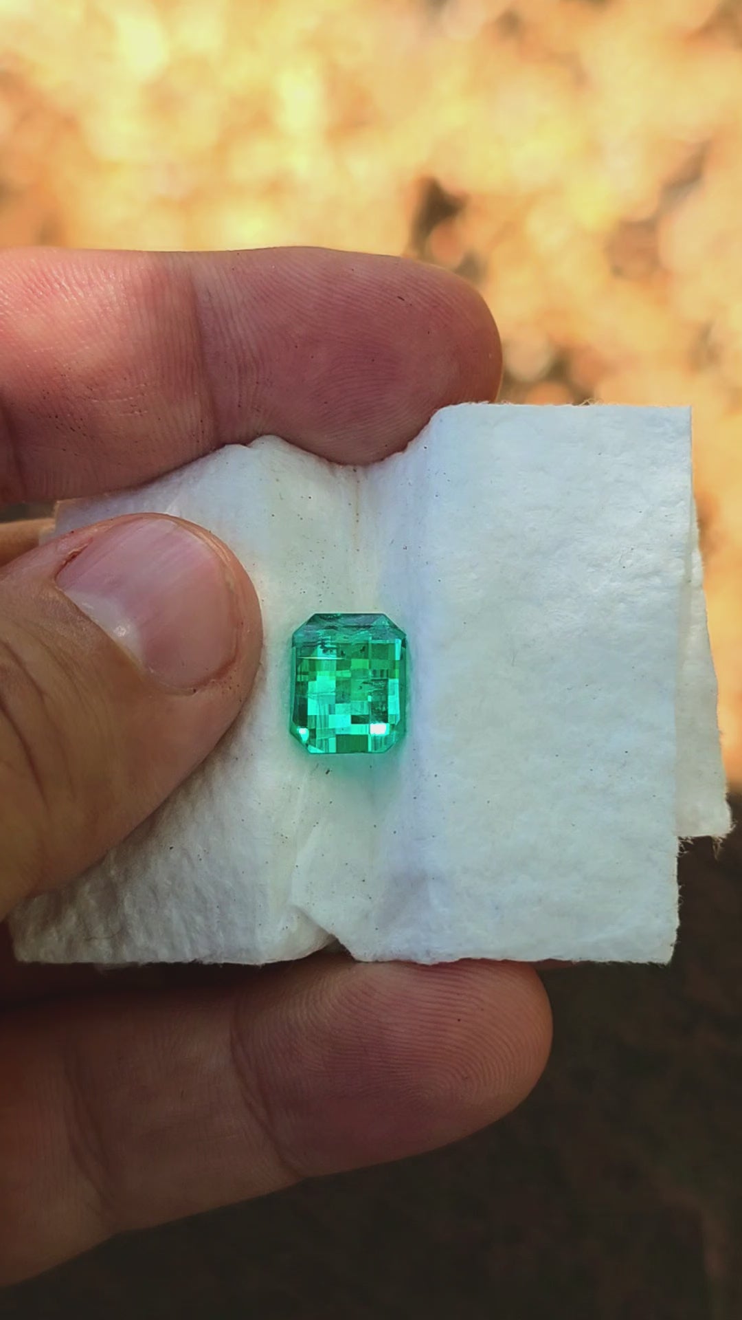 Colombian Color Green Lab Emerald, Pixel Rectangle Cut, 3.86 Carats