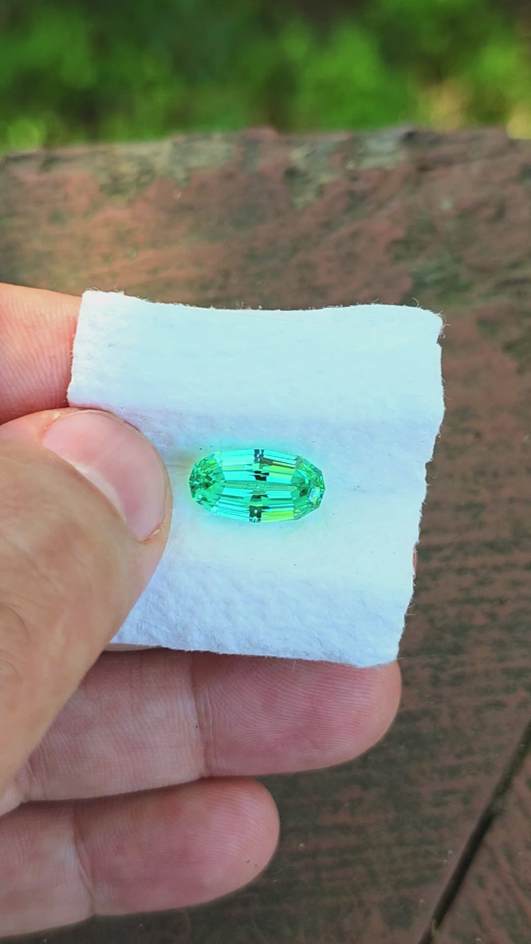 Repurposed Teal "Paraiba" YAG, Long Step Oval Cut, 6.90 Carats