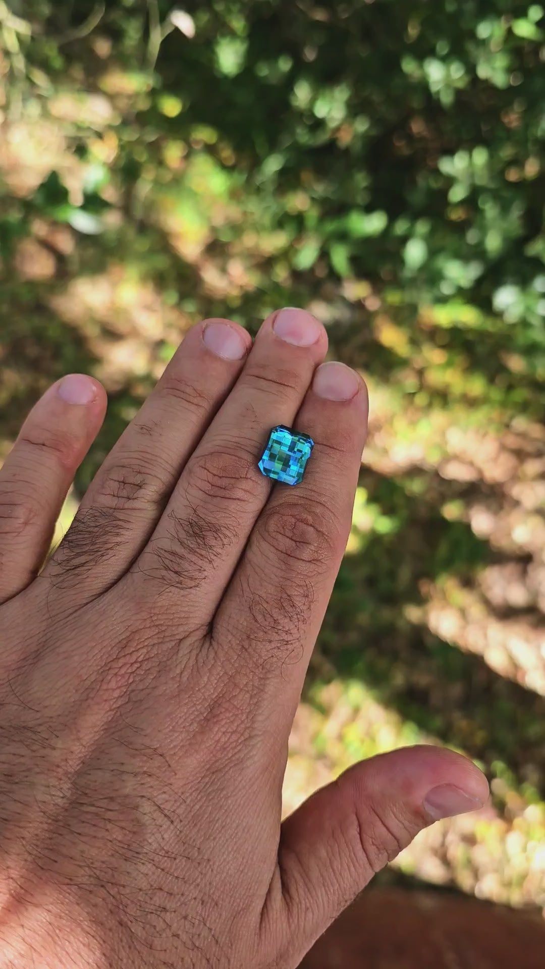 Blue Cobalt YAG, Pixel Rectangle Cut, 11.26 Carats