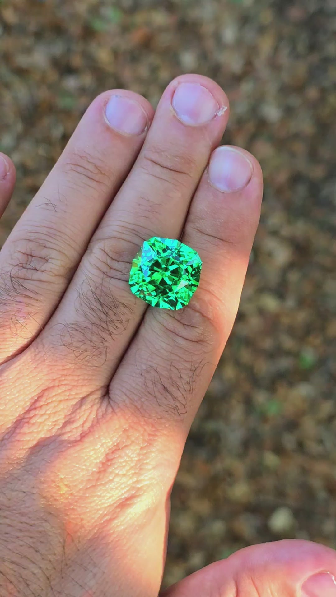 Vivid Green Vanadium YAG, House Of Sylas Cushion Cut, 28.10 Carats