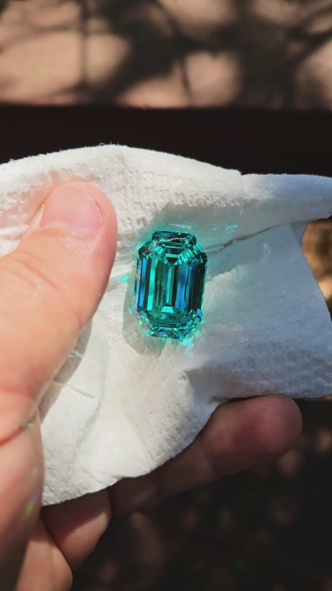 Teal "Paraiba" YAG, Stretched Octagon Cut, 69.5 Carats