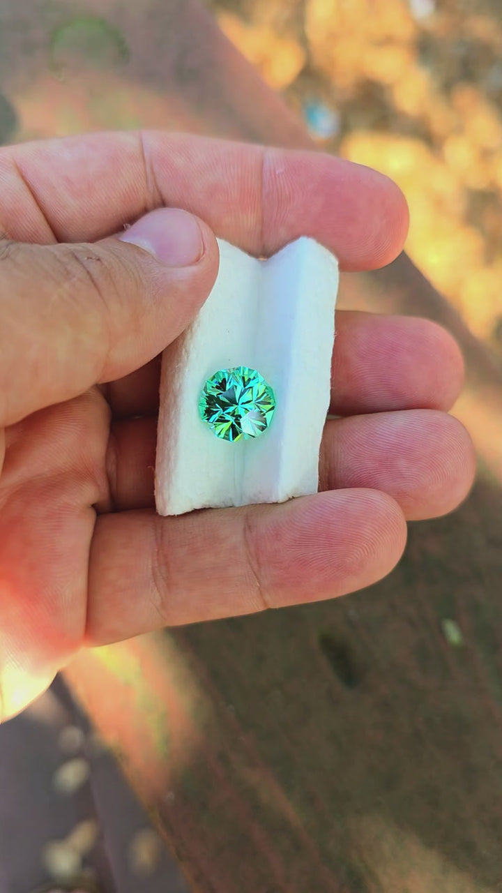 Repurposed Teal "Paraiba" YAG, Gnome's Geode Cut, 9.07 Carats