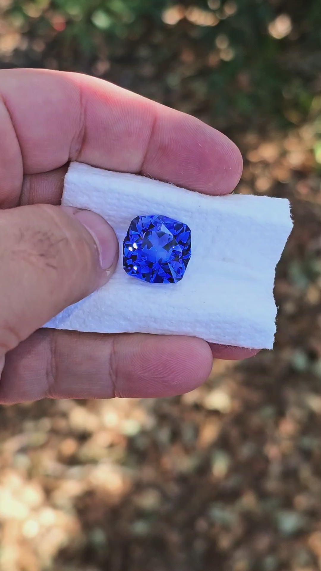 Blue Czochralski Lab Sapphire, House Of Sylas Cushion Cut, 26.05 Carats