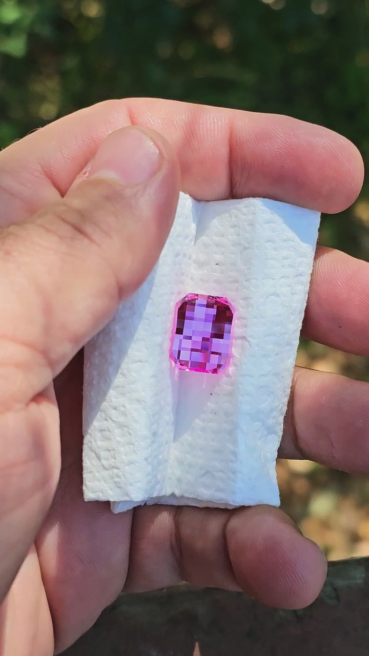 Star Wars Pink Laser Ruby, Pixel Rectangle Cut, 11.10 Carats