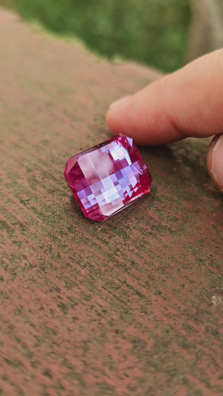 Repurposed Laser Alexandrite Cut, Pixel Rectangle, 29.38 Carats