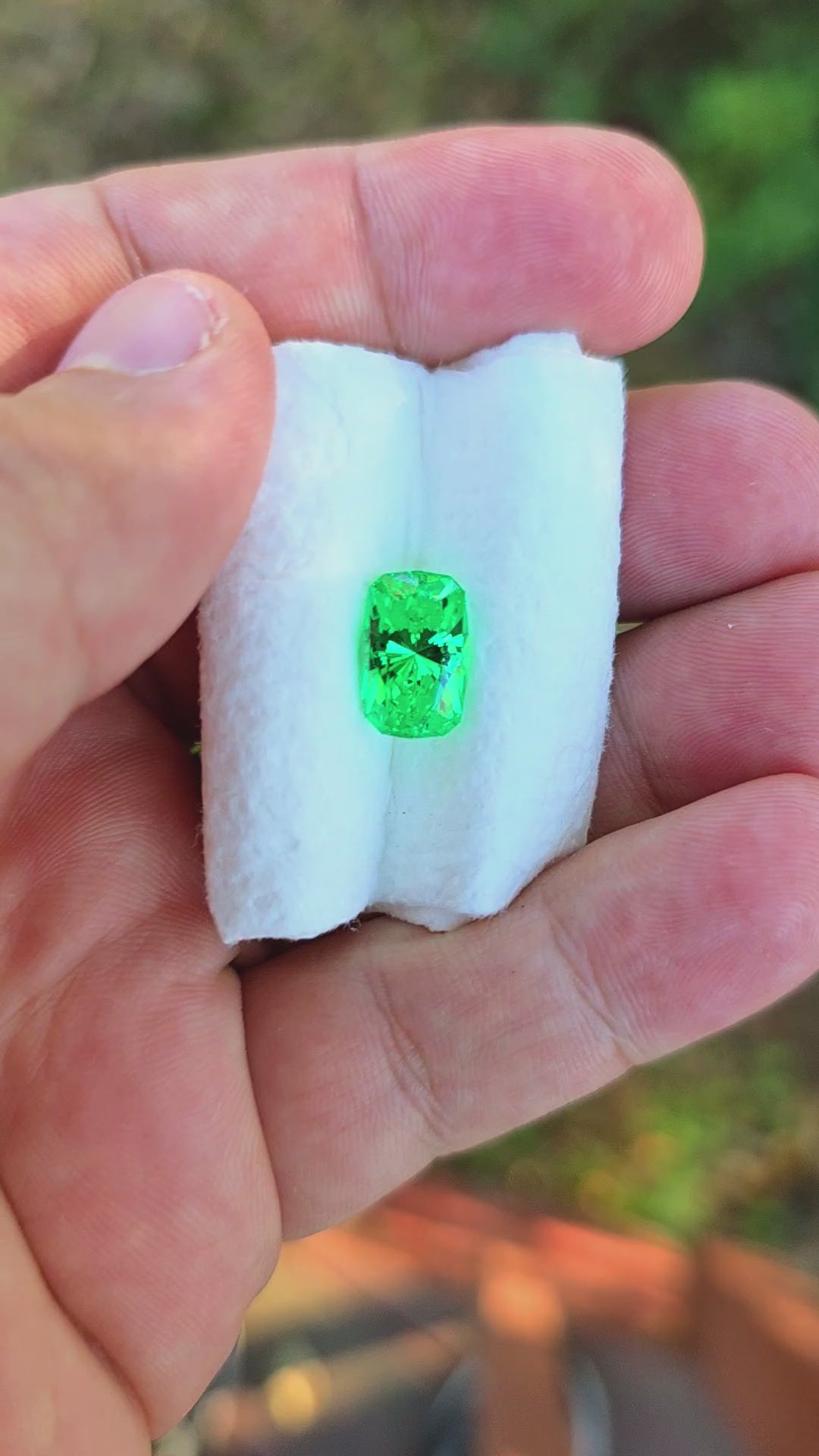 Vivid Green Vanadium YAG, House Of Sylas Long Cushion Cut, 5.70 Carats