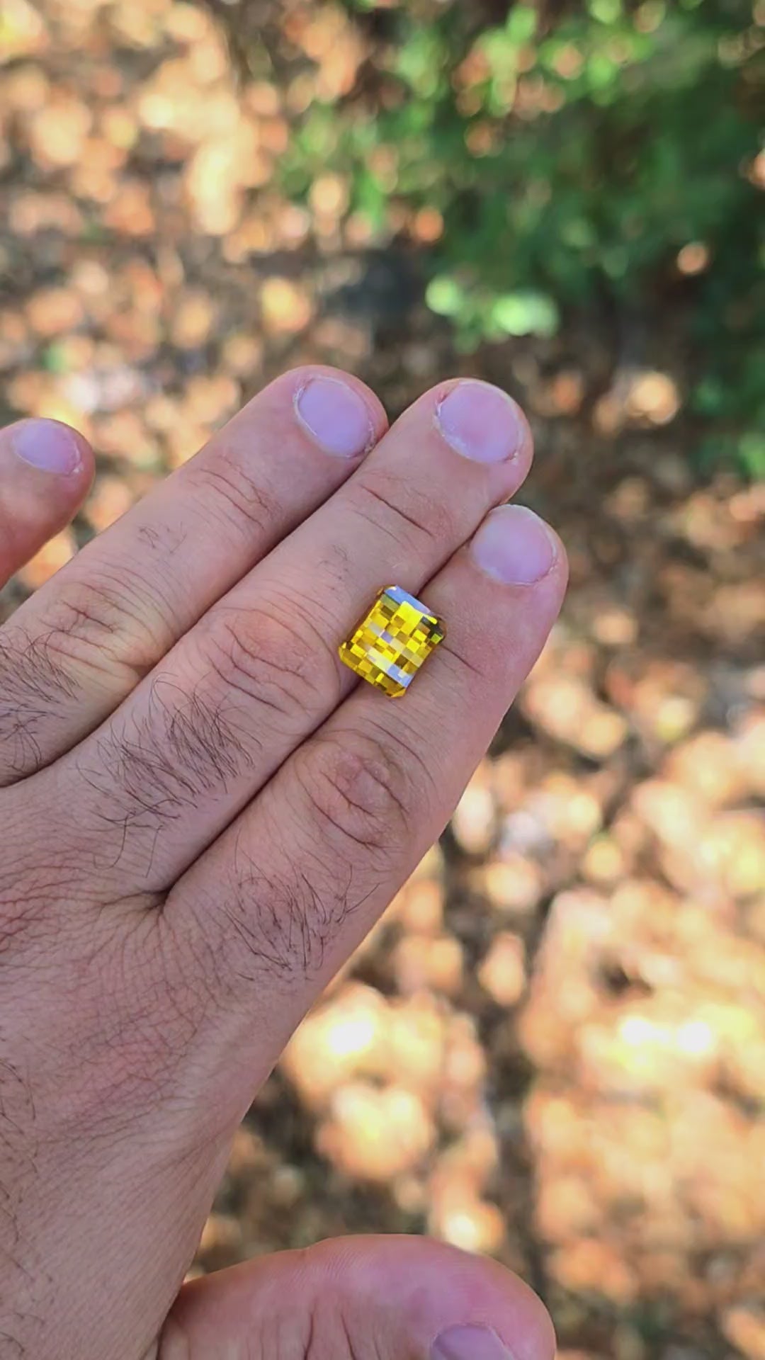 Golden Yellow Lab Sapphire, Pixel Rectangle Cut, 8.51 Carats