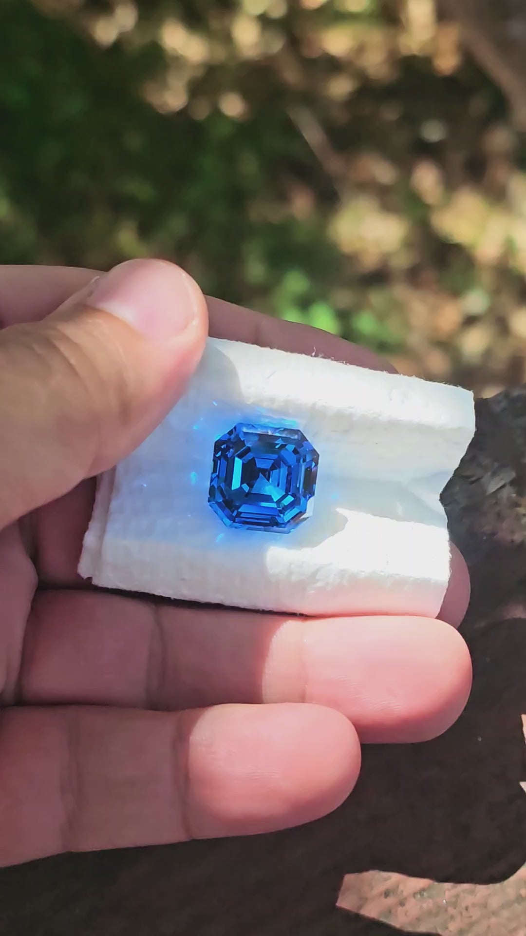 Blue Cobalt YAG, Asscher Cut, 23.59 Carats