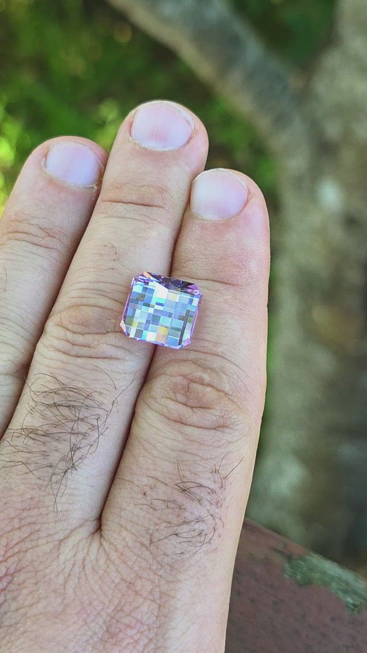 Purple Neodymium YAG, Pixel Square Cut, 13.35 Carats