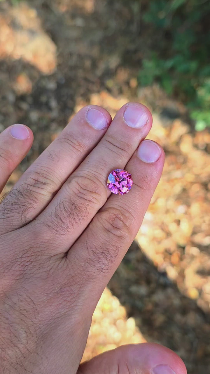 Czochralski Titanium Pink Sapphire, Antique Cushion Cut, 8.47 Carats