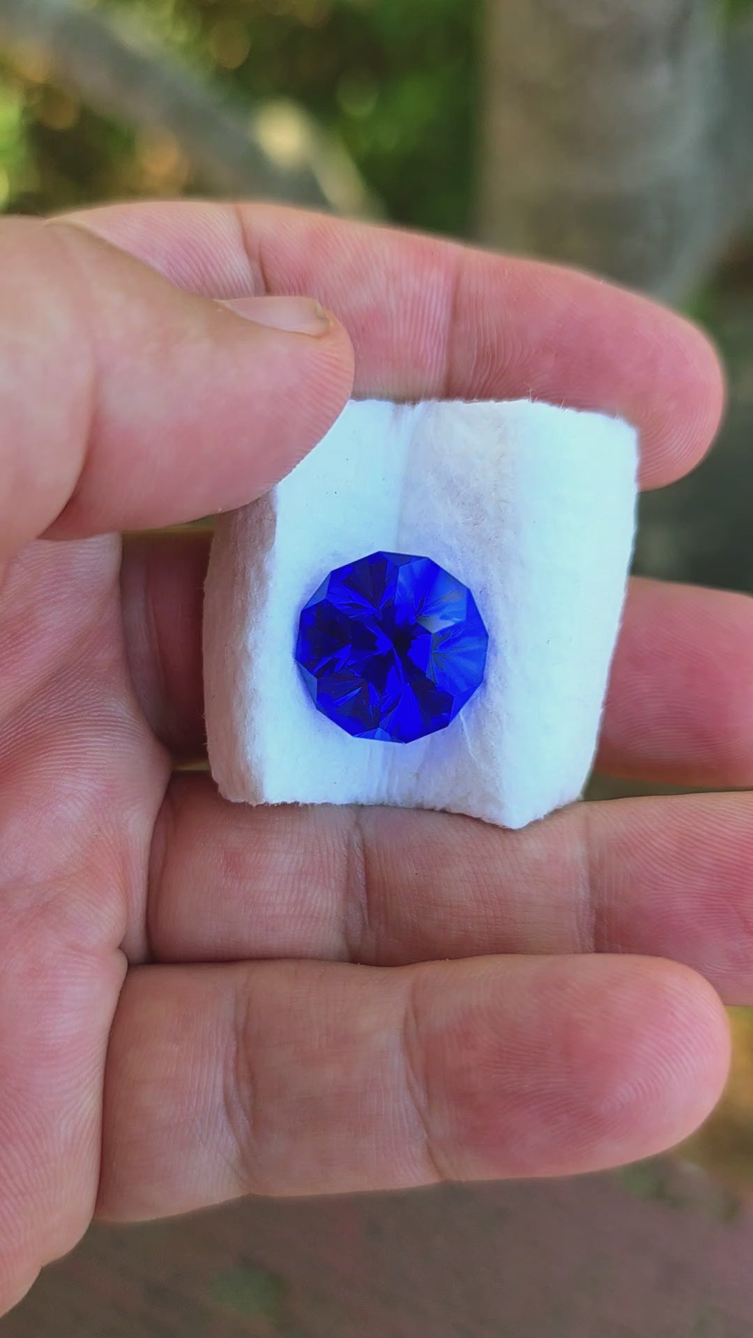 Djeva Fire Blue Lab Spinel, Gnome's Geode Cut, 15.71 Carats