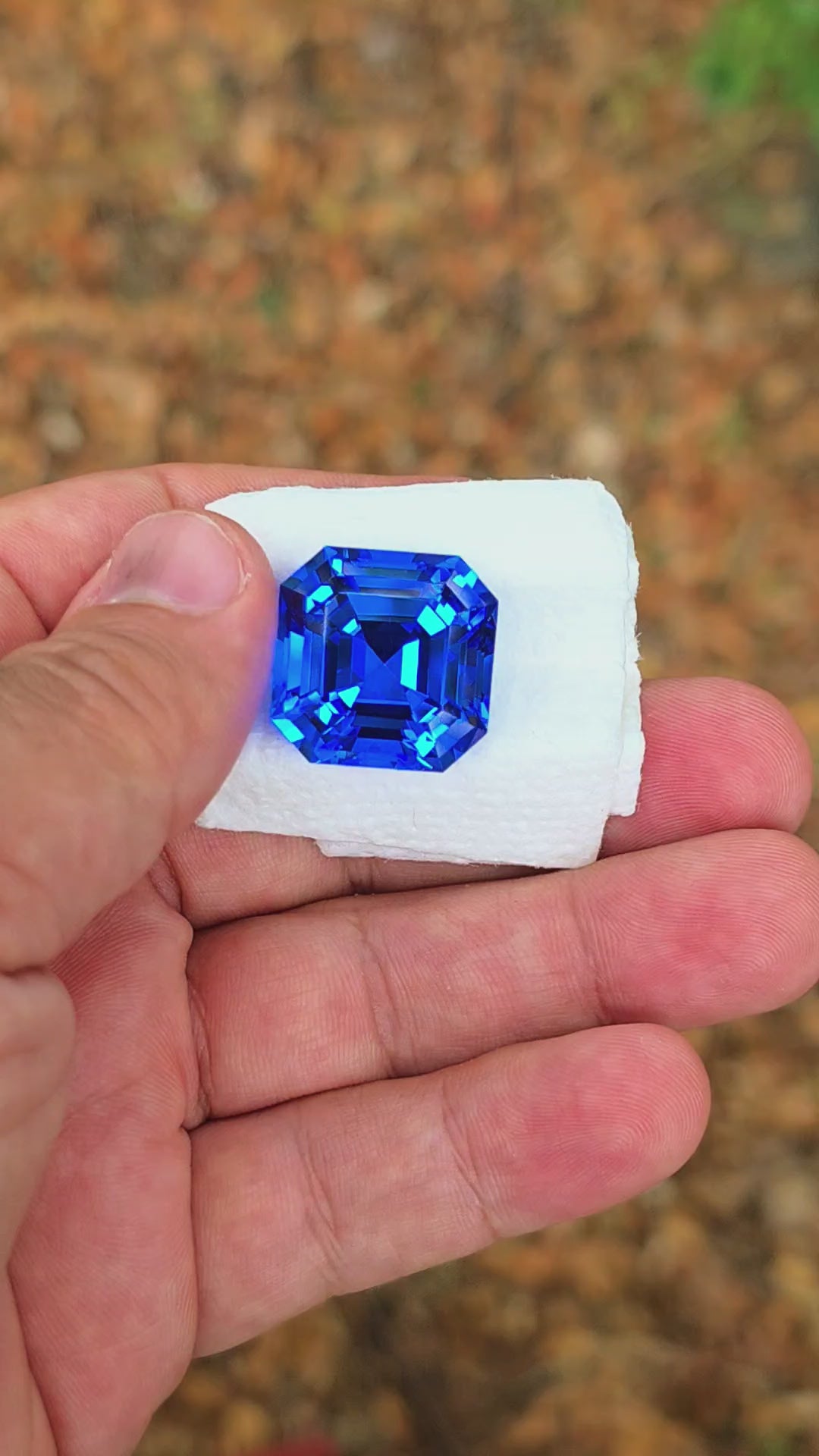 Czochralski Cobalt Spinel, Asscher Cut, 37.51 Carats