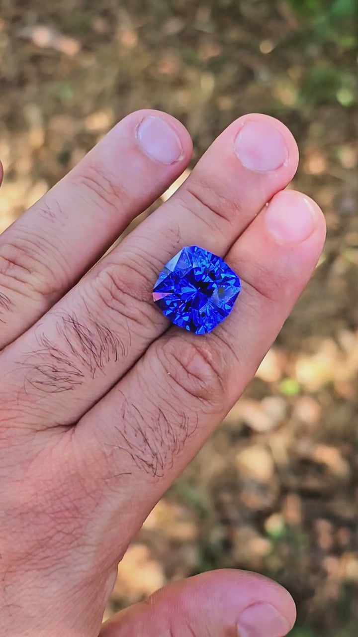 Djeva Fire Blue Lab Spinel, House Of Sylas Cushion Cut, 25 Carats