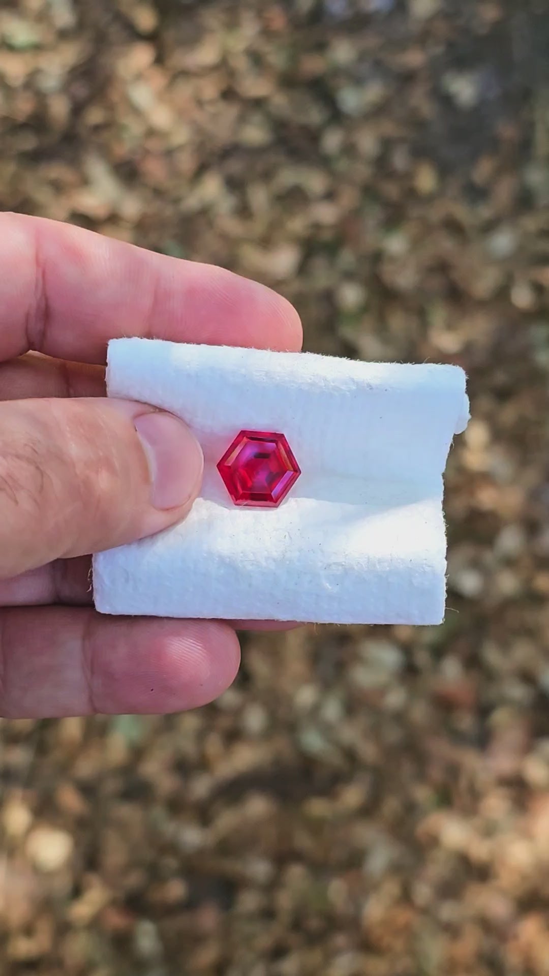 Pigeon Blood Lab Spinel, Hexagon Step Cut, 6.58 Carats