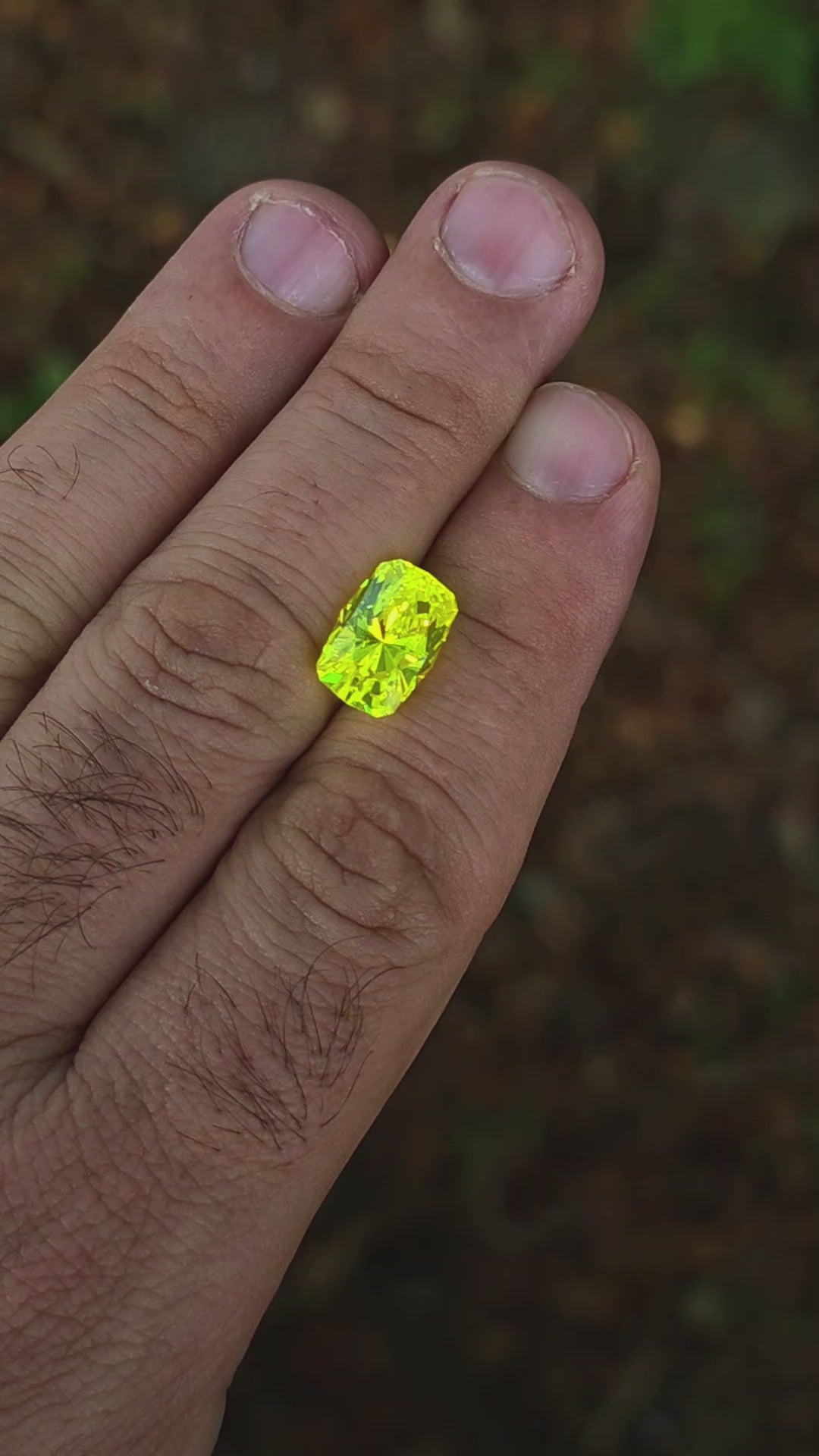 "Ultra" Glow In The Dark Lab Garnet, House Of Sylas Long Cushion Cut, 10.10 Carats