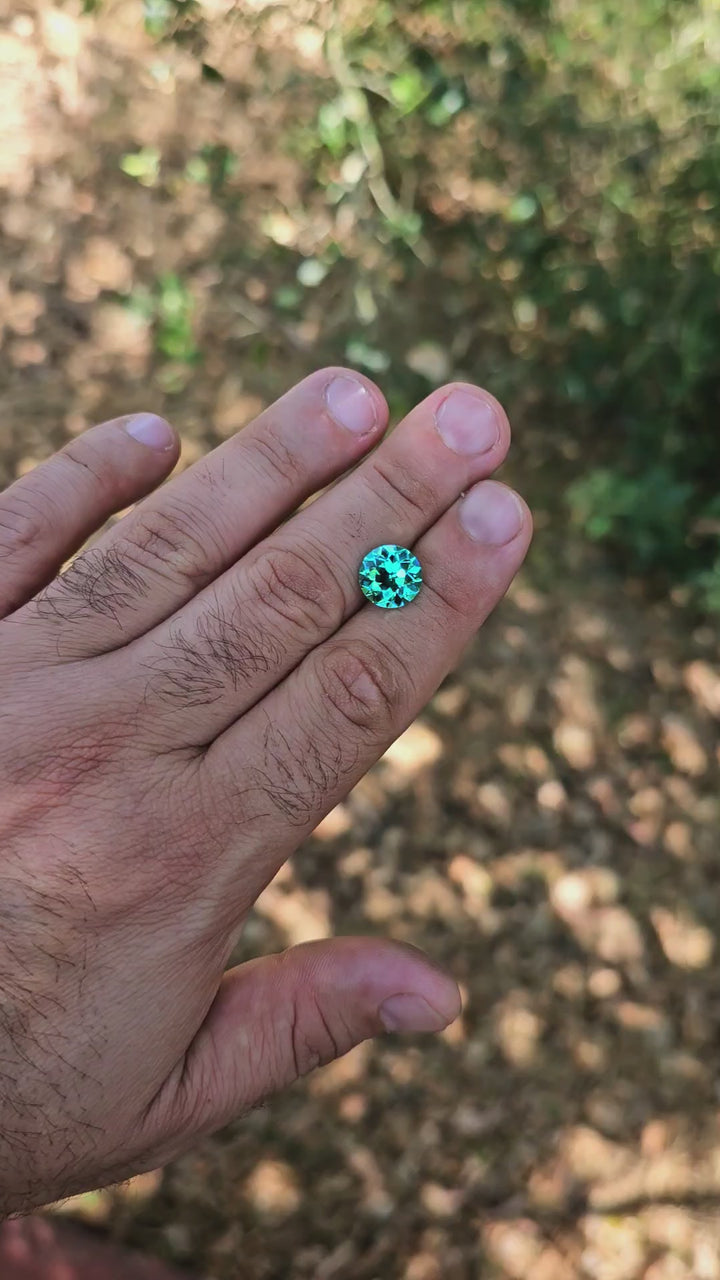 Teal "Paraiba" YAG, Traditional Round Brilliant Cut, 7.95 Carats