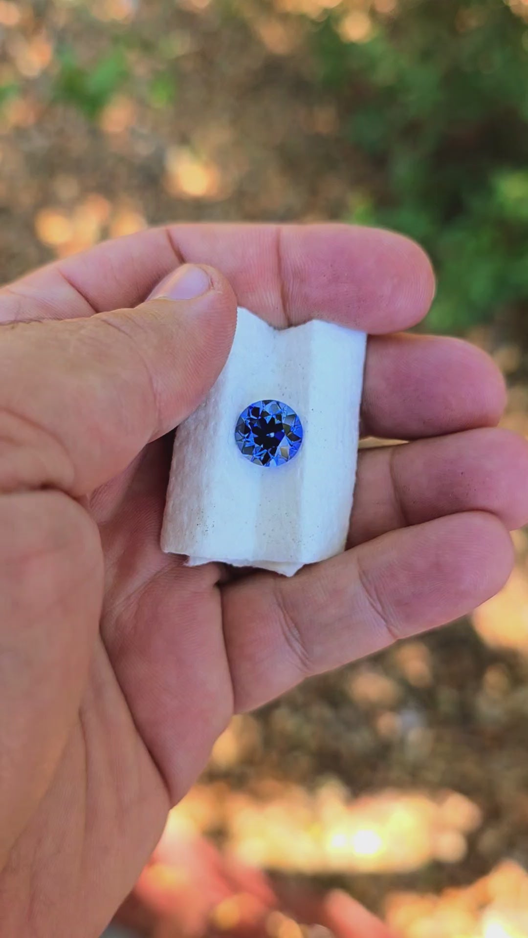 Blue Czochralski Lab Sapphire, Traditional Round Brilliant Cut, 6.26 Carats