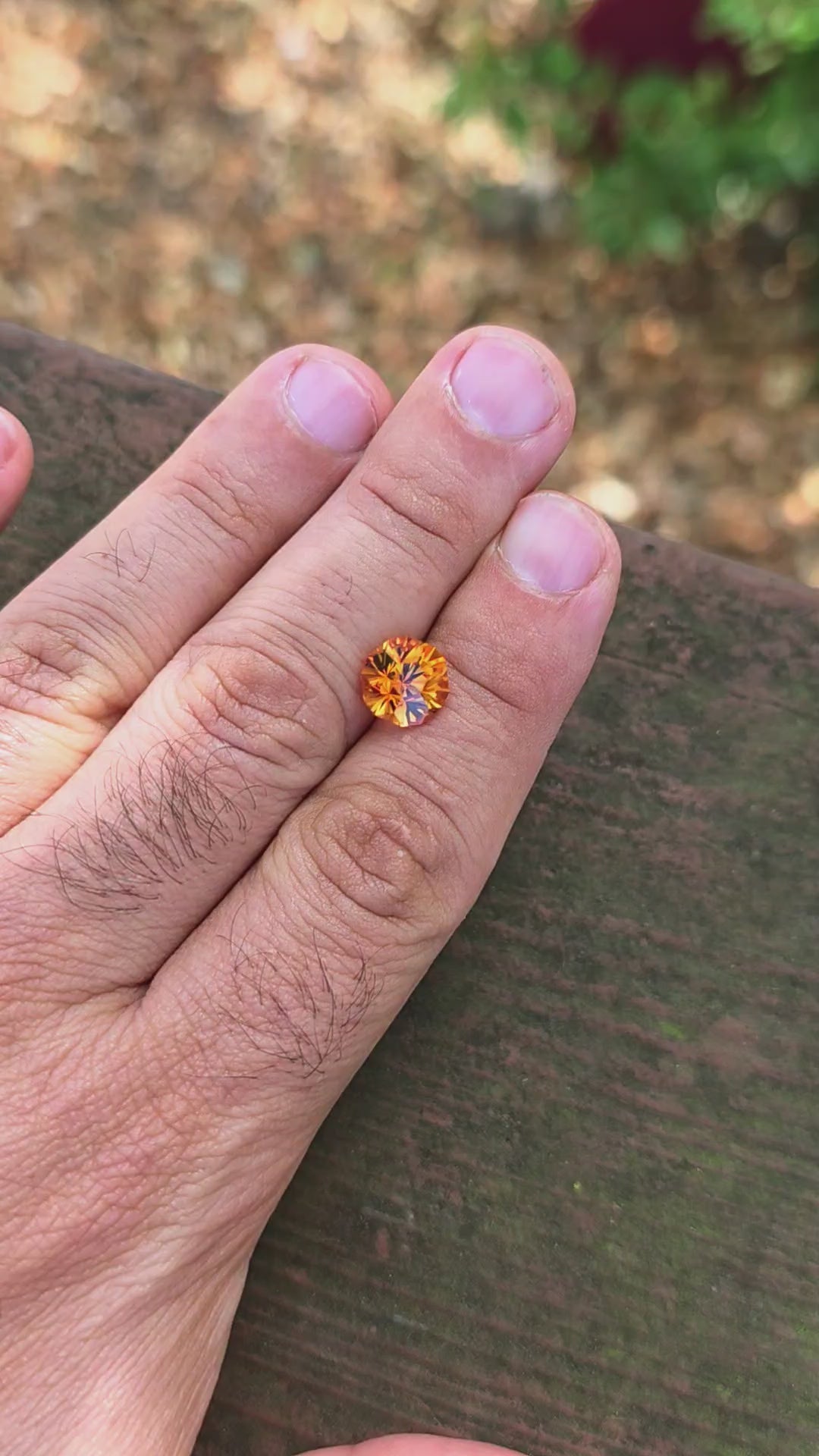 Pumpkin Orange Lab Sapphire, Gnome's Geode Cut, 4.12 Carats