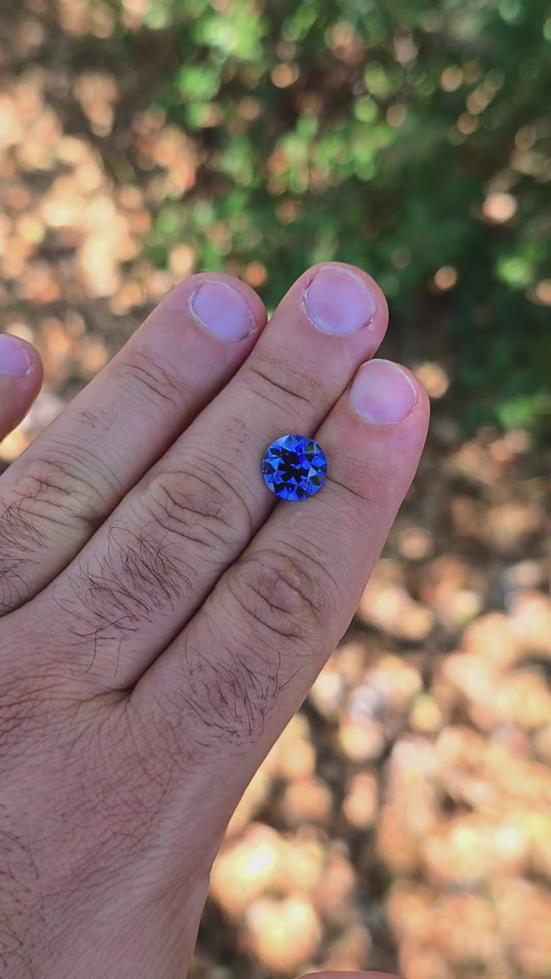 Blue Czochralski Lab Sapphire, Traditional Round Brilliant Cut, 5.95 Carats