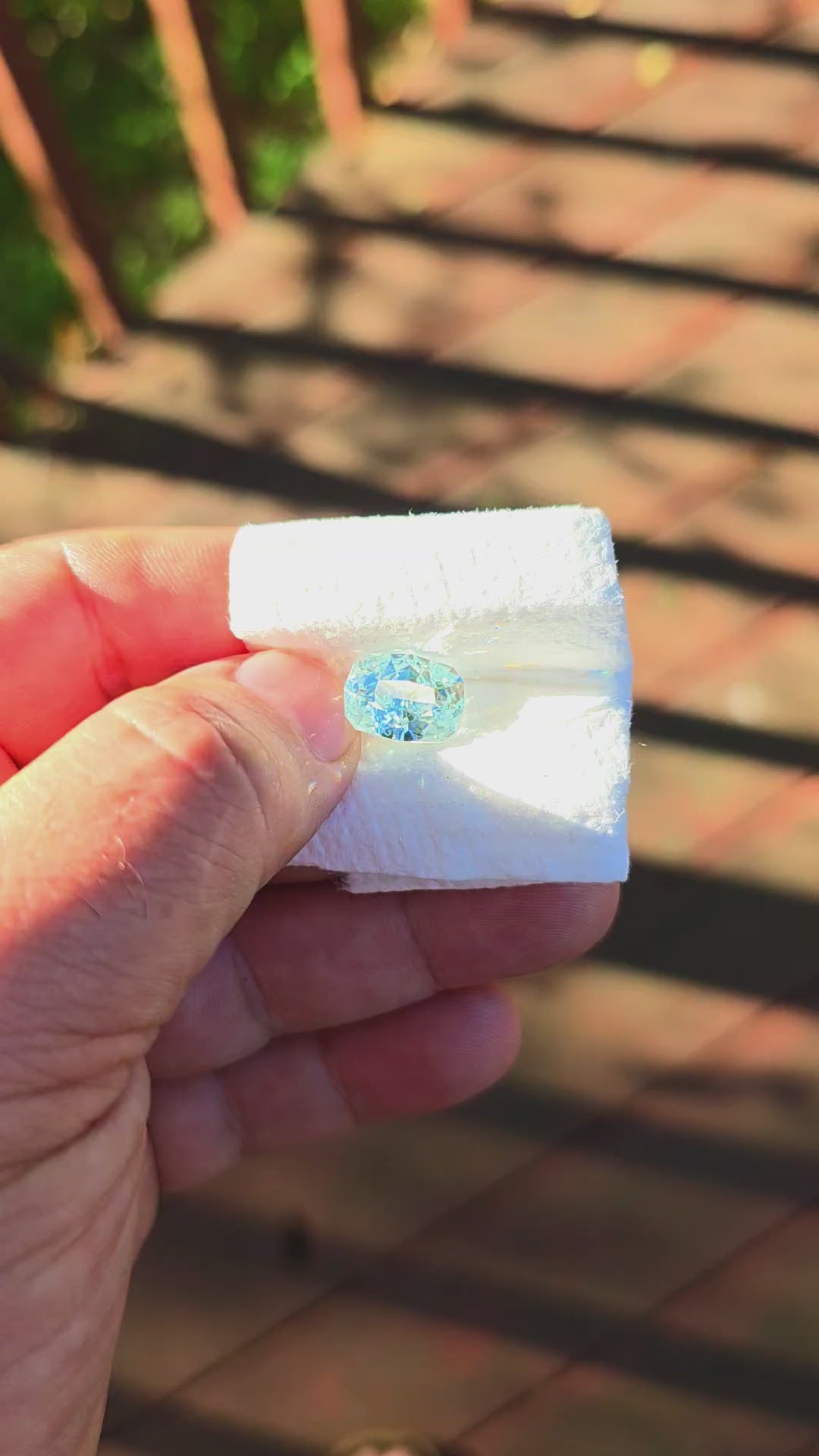 Aqua Colored Repurposed Laser Garnet, Cushion Internal Reflections Cut, 7.70 Carats