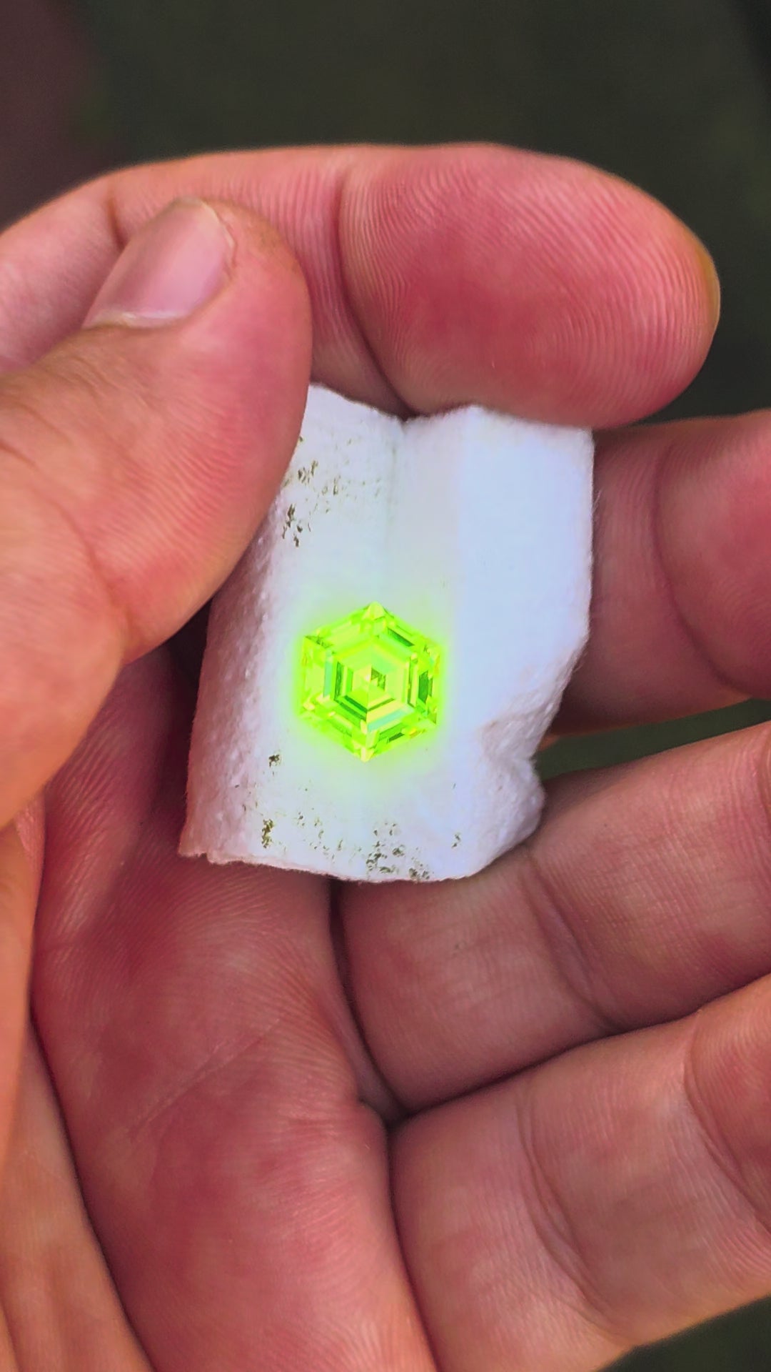 Green LuAG, Hexagon Step Cut, 6.62 Carats