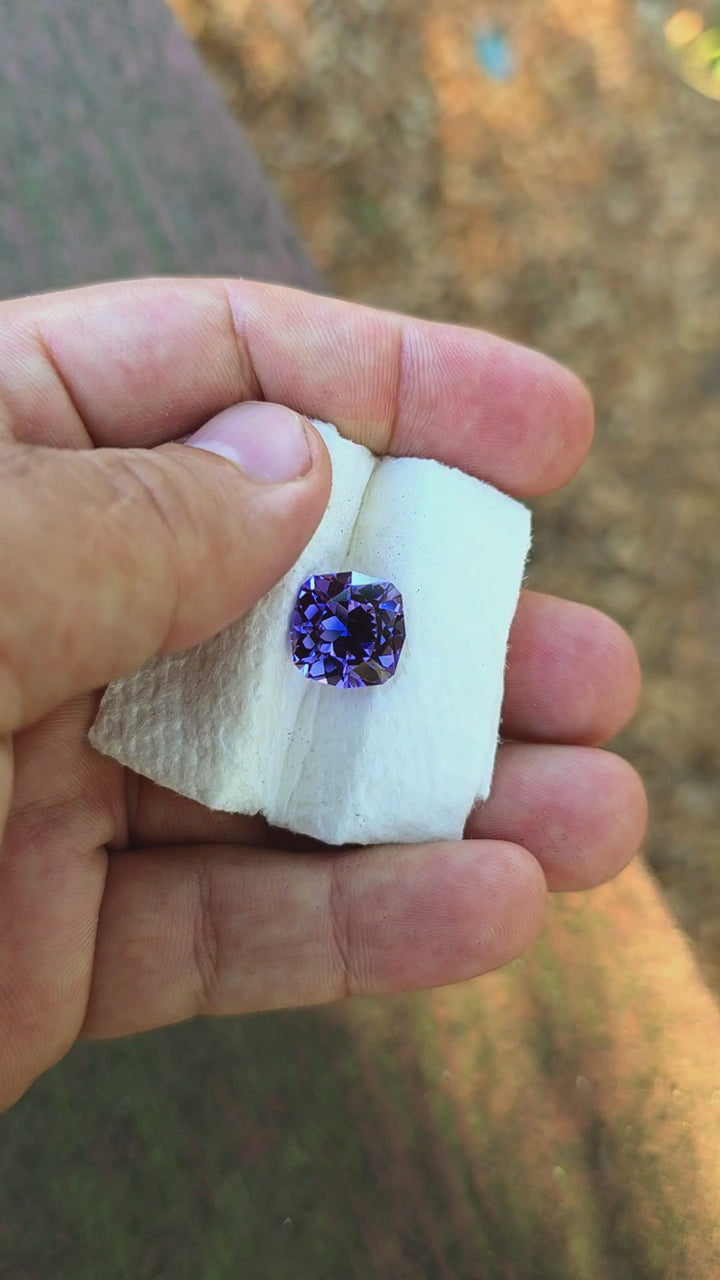 Light Purple Lab Sapphire, House Of Sylas Cushion Cut, 10.40 Carats