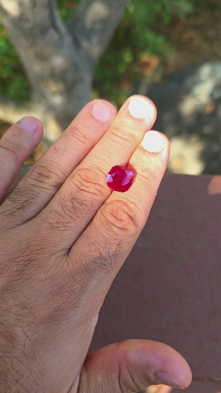 Pigeon Blood Lab Spinel, House Of Sylas Cushion Cut, 7.93 Carats