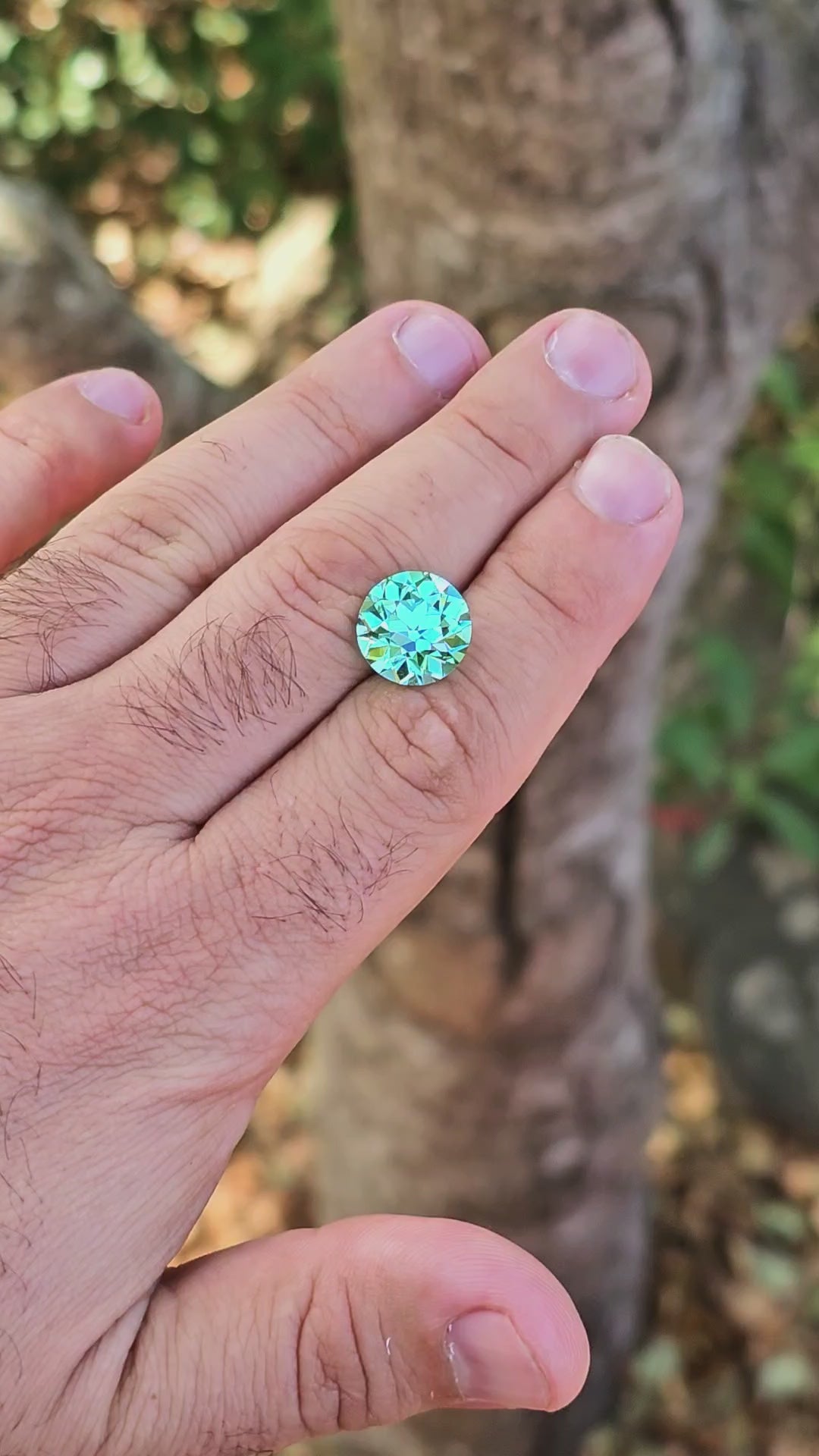 Pastel Mint Laser Garnet, Traditional Round Brilliant Cut, 11.92 Carats