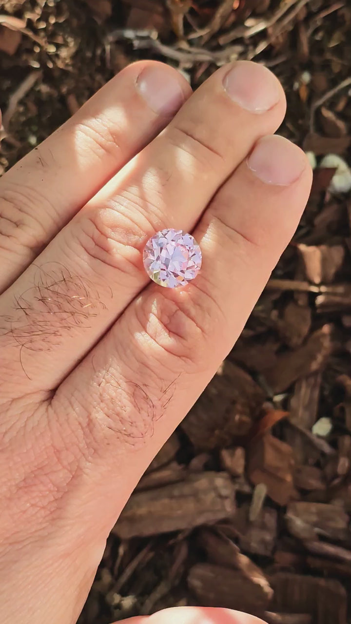 Peachy 🍑 "Morganite" Colored Lab Sapphire, Traditional Round Brilliant Cut, 8.00 Carats