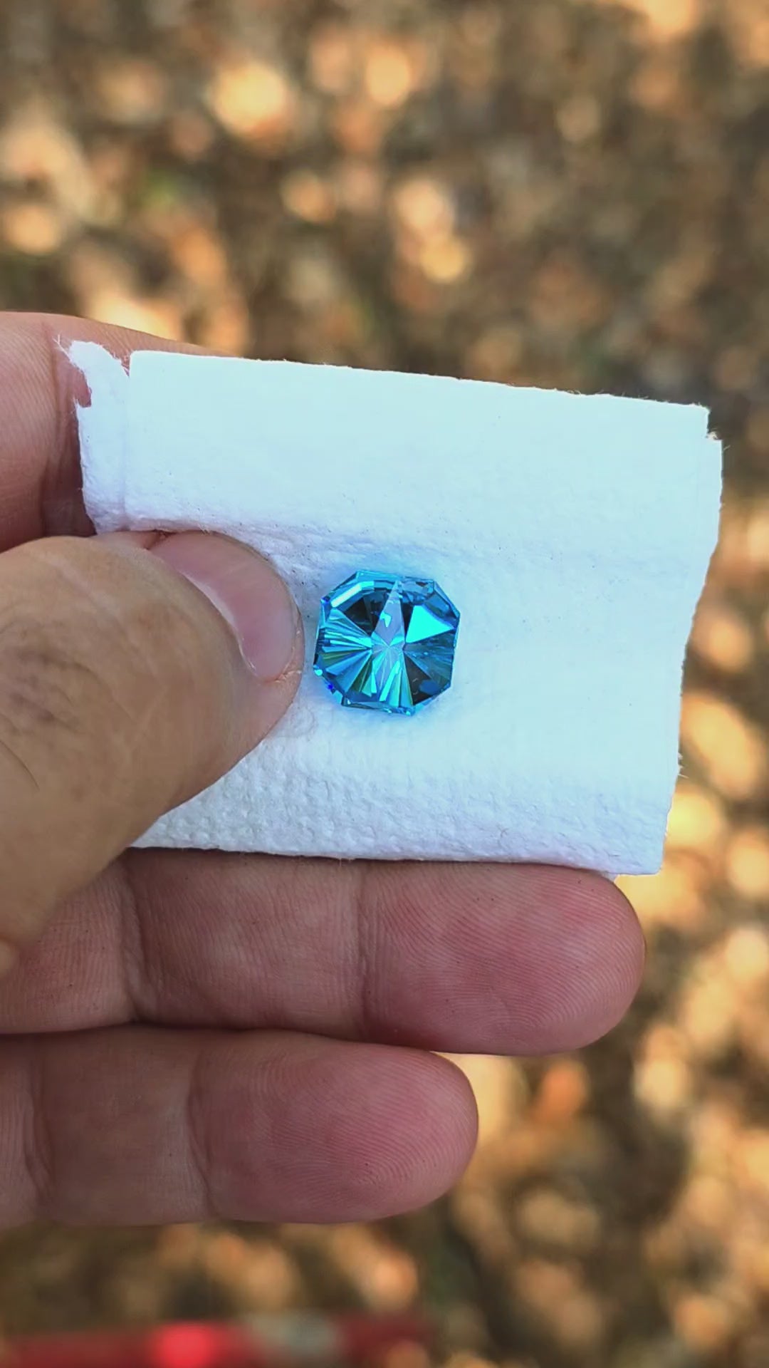 Blue Cobalt YAG, Tessellation Cut, 9.43 Carats