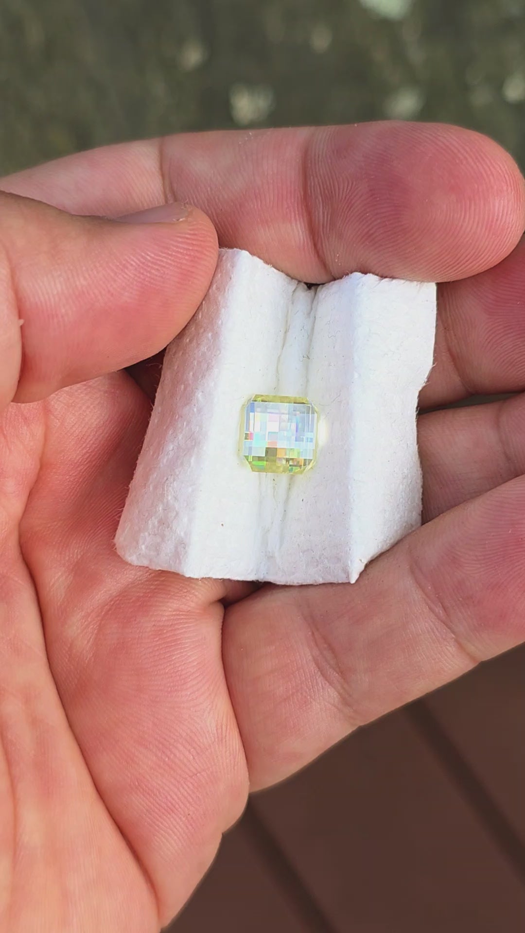 White Rutile 🌈🍭🦄, Pixel Square Cut, 4.30 Carats