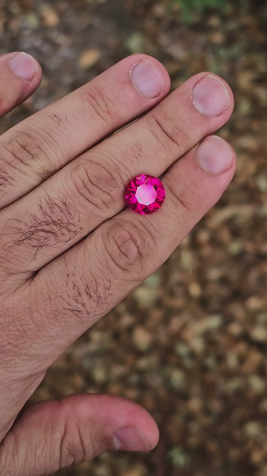 Fire Neon Pink Lab Sapphire, Traditional Round Brilliant Cut, 8.20 Carats