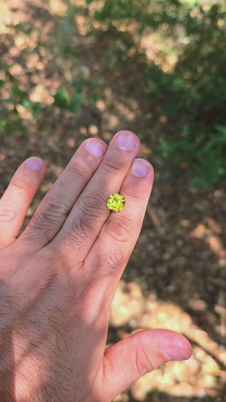 Yellow Czochralski Lab Sapphire, Asscher Cut, 5.15 Carats