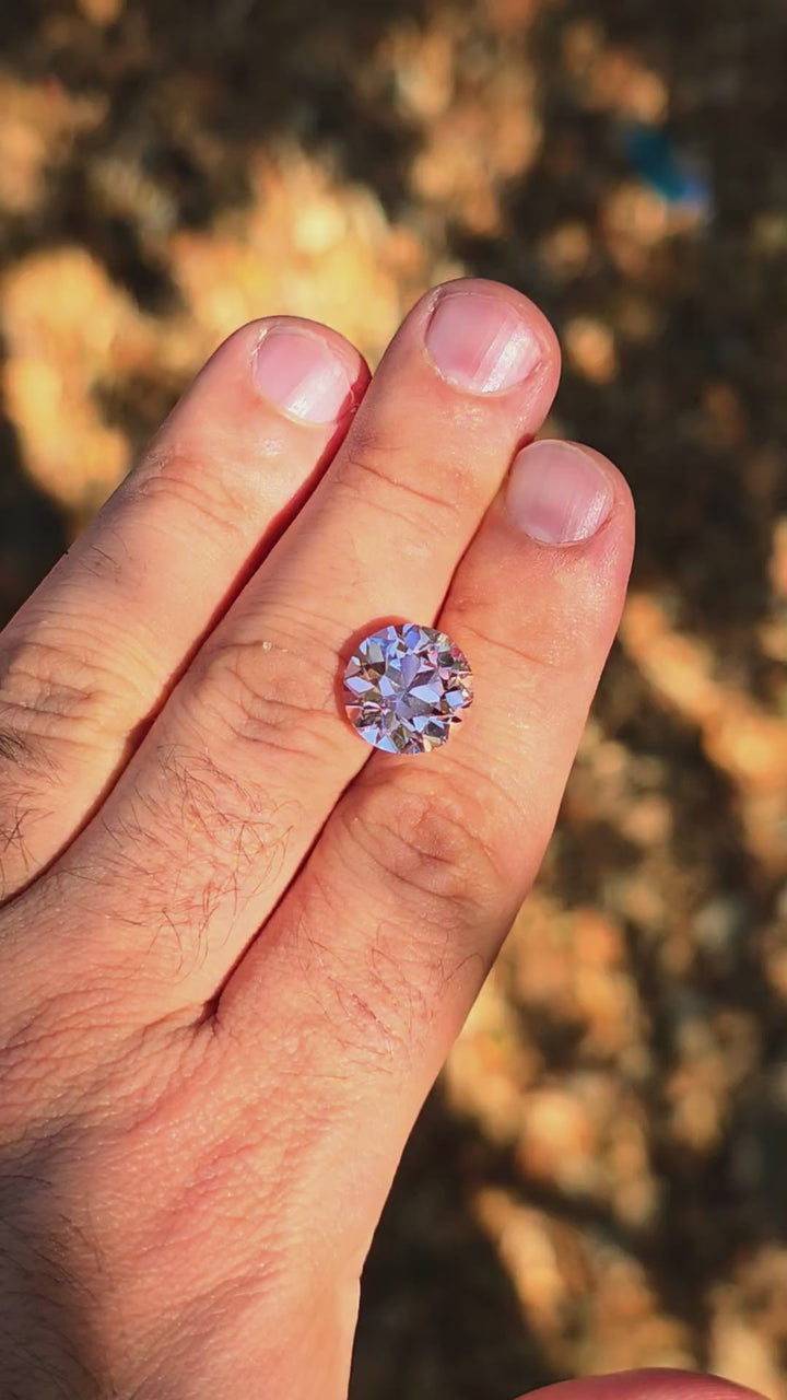 Peachy 🍑 "Morganite" Colored Lab Sapphire, Traditional Round Brilliant Cut, 11.32 Carats