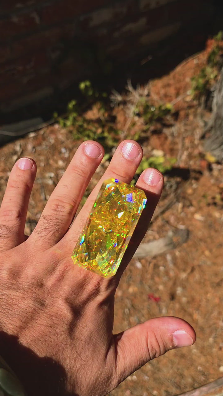 White Rutile 🌈🍭🦄, Crushed Ice Rectangle Cut, 436.50 Carats
