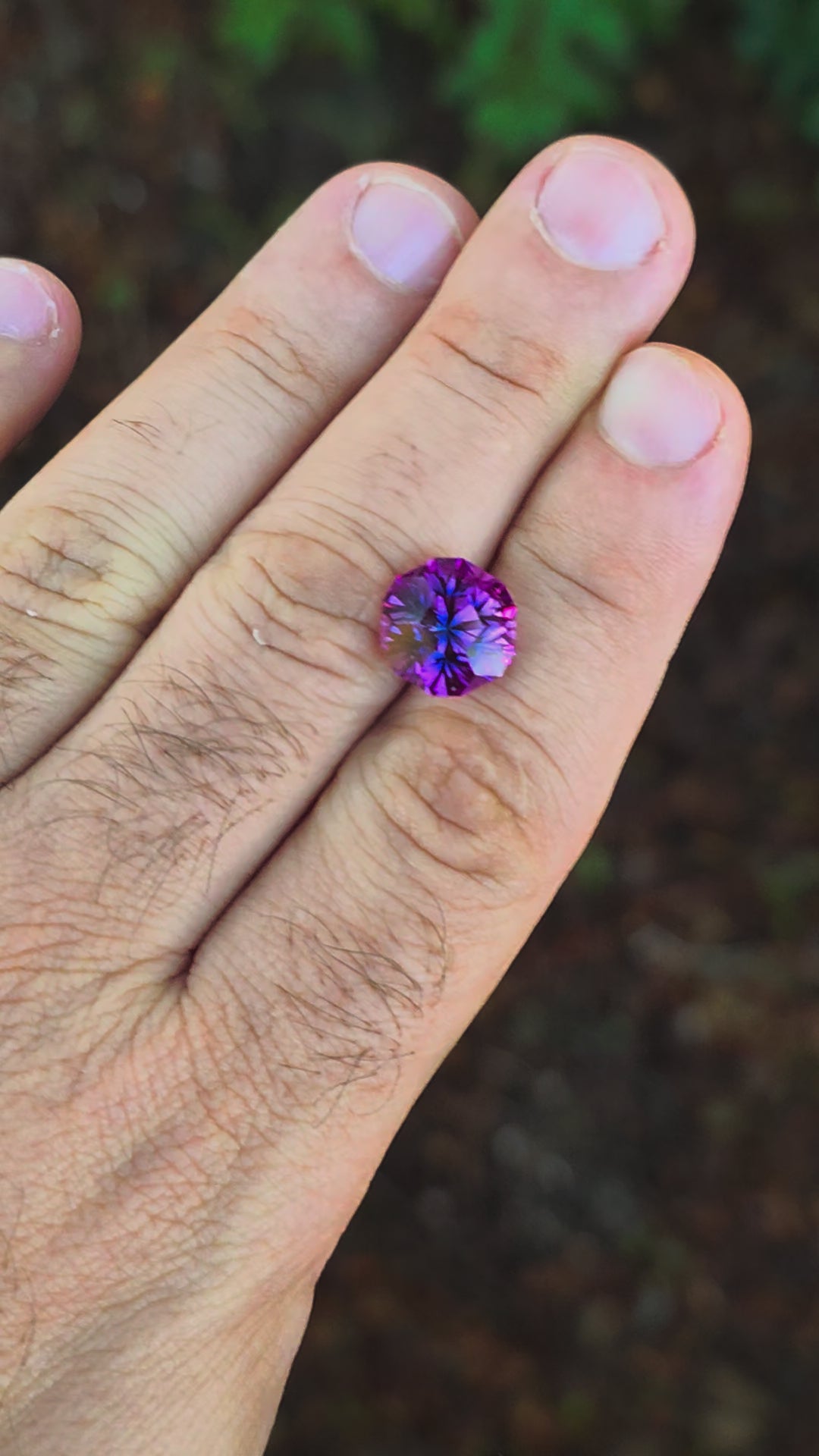 Purple Lab Sapphire, Gnome's Geode Cut, 7.94 Carats