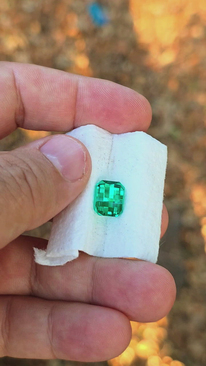 Colombian Color Green Lab Emerald, Pixel Rectangle Cut, 3.43 Carats
