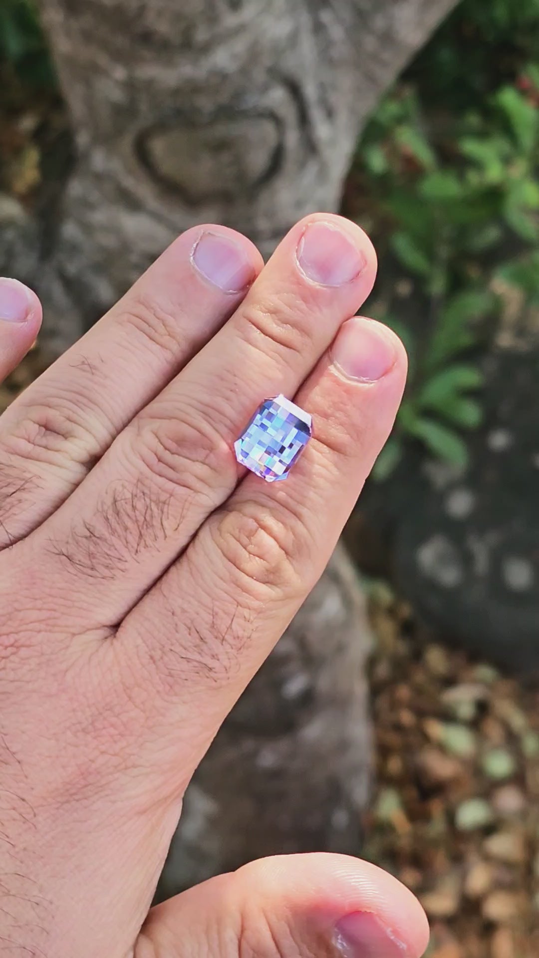 Purple Neodymium YAG, Pixel Rectangle Cut, 11.50 Carats