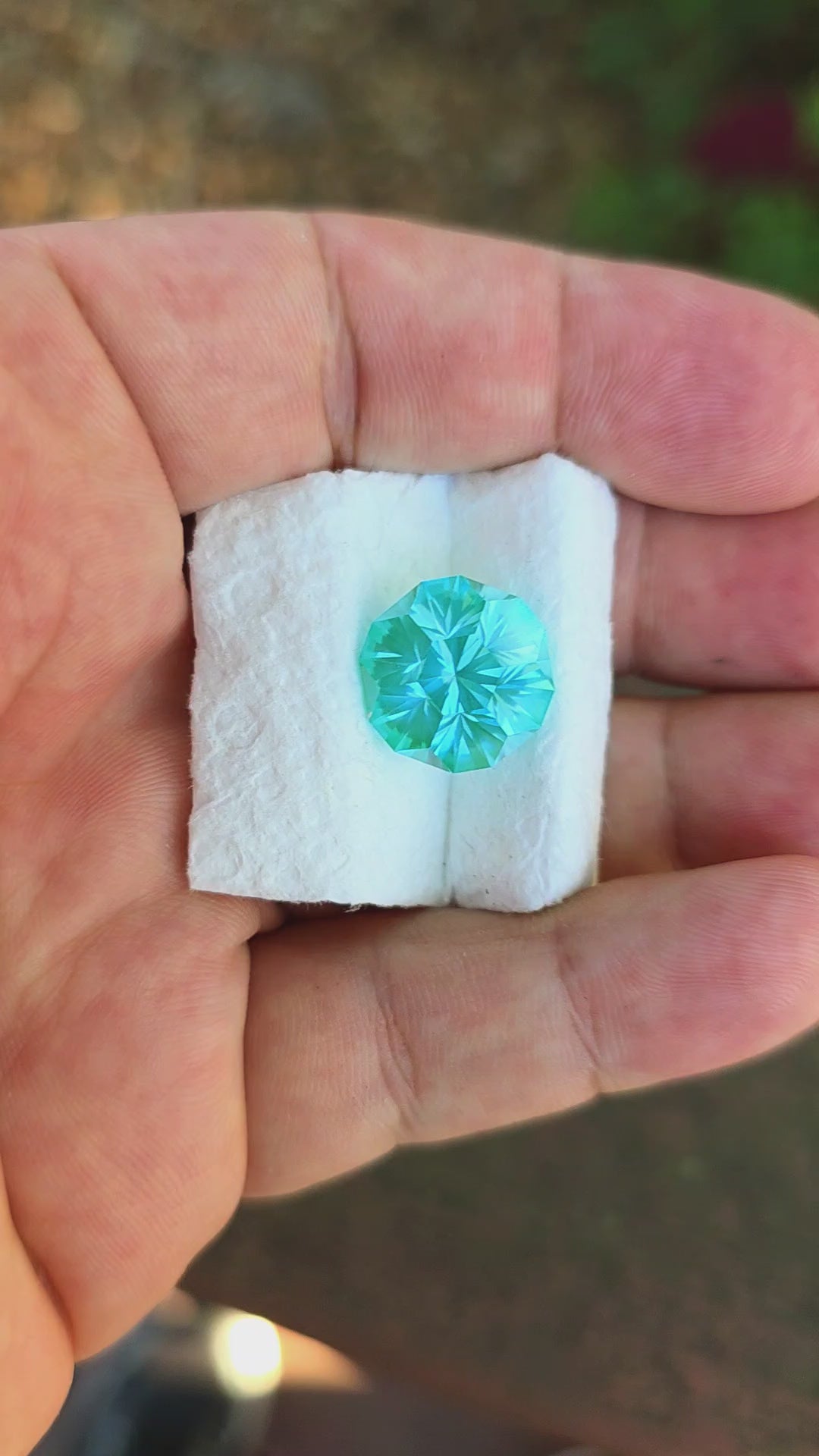 Bitterfeld Teal Lab Spinel , Gnome's Geode Cut, 13.60 Carats