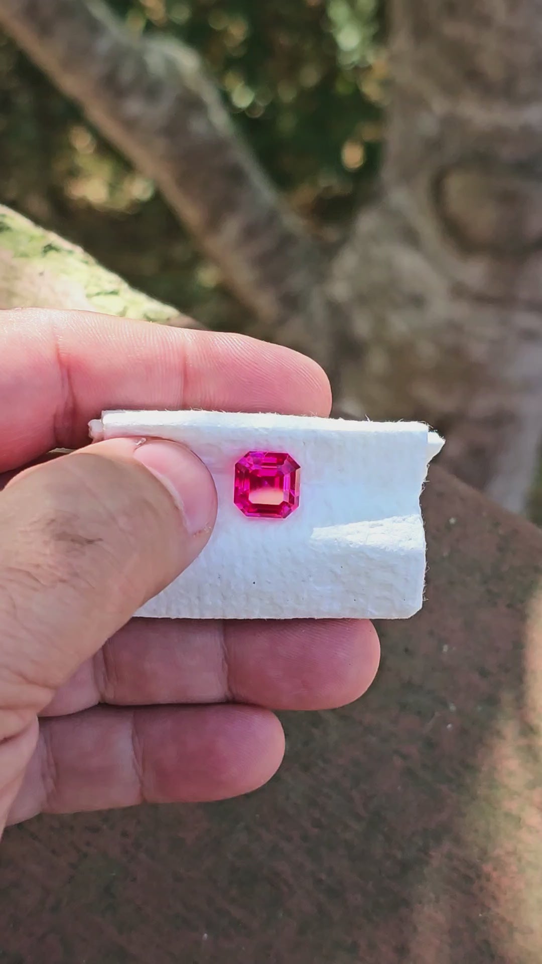 Fire Neon Pink Lab Sapphire, Asscher Cut, 5.59 Carats