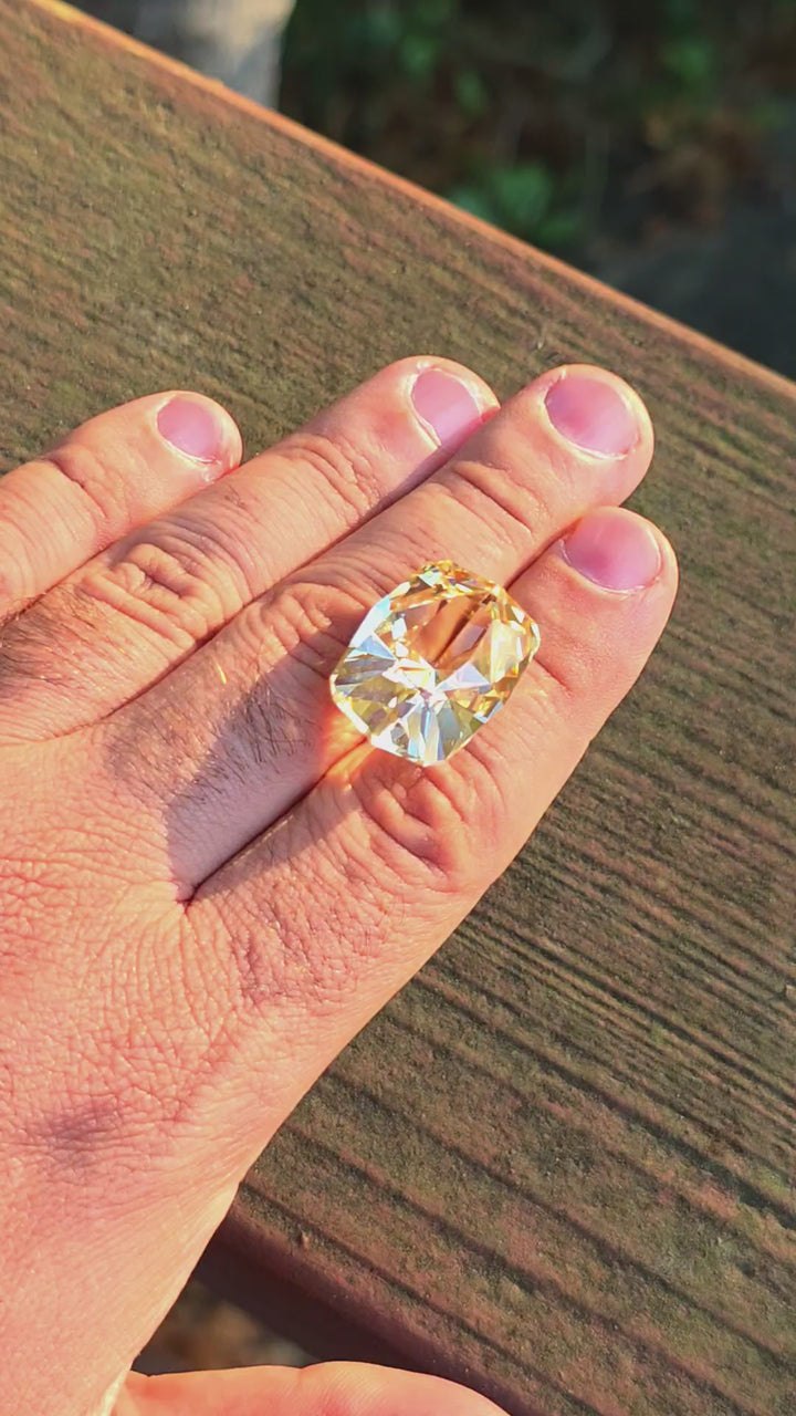 Experimental Samarium YAG, Cushion Internal Reflections Cut, 55.56 Carats